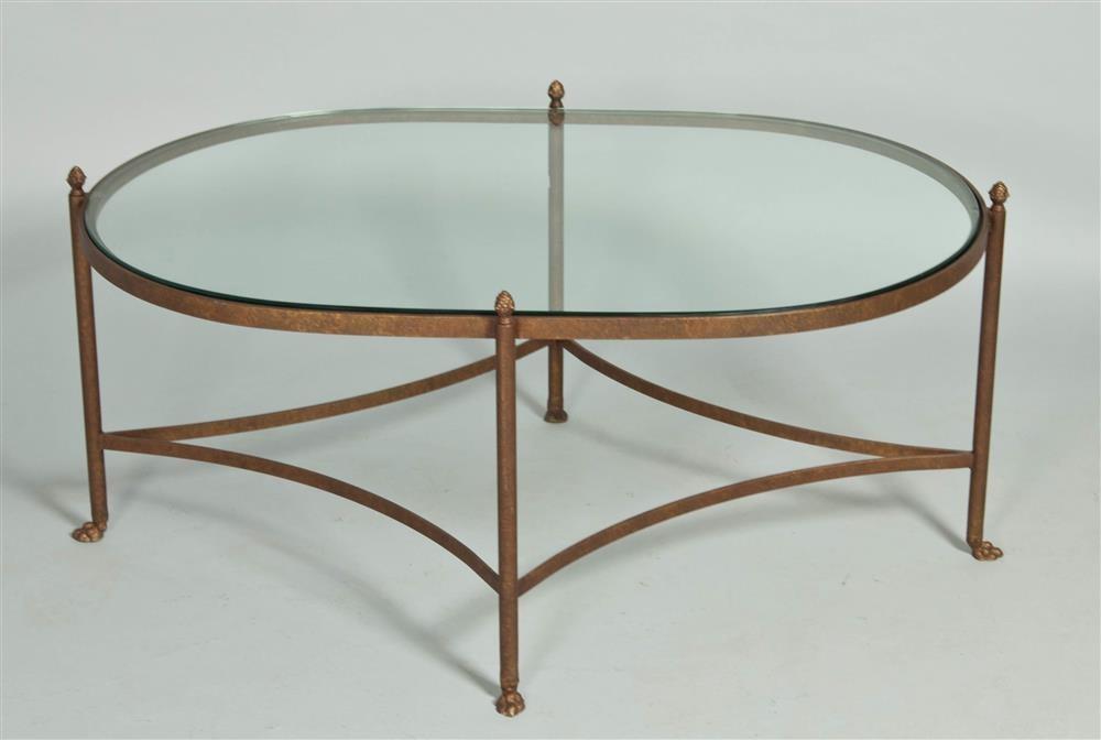 OVAL COFFEE TABLE WITH GLASS