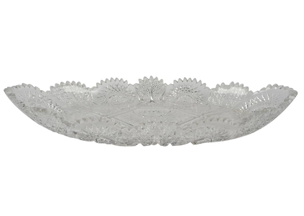 OVAL CUT GLASS PLATTERunsigned;