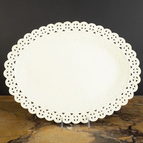 OVAL ENGLISH CREAMWARE BASKET WEAVE