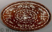 Oval exotic wood tray ate 19th