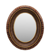 OVAL FAUX CROCODILE MIRROR, MA
