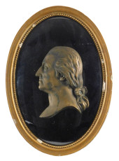 OVAL FRAMED CAST BRONZE BUST O