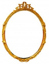 OVAL GILT BEVELED WALL MIRROR,