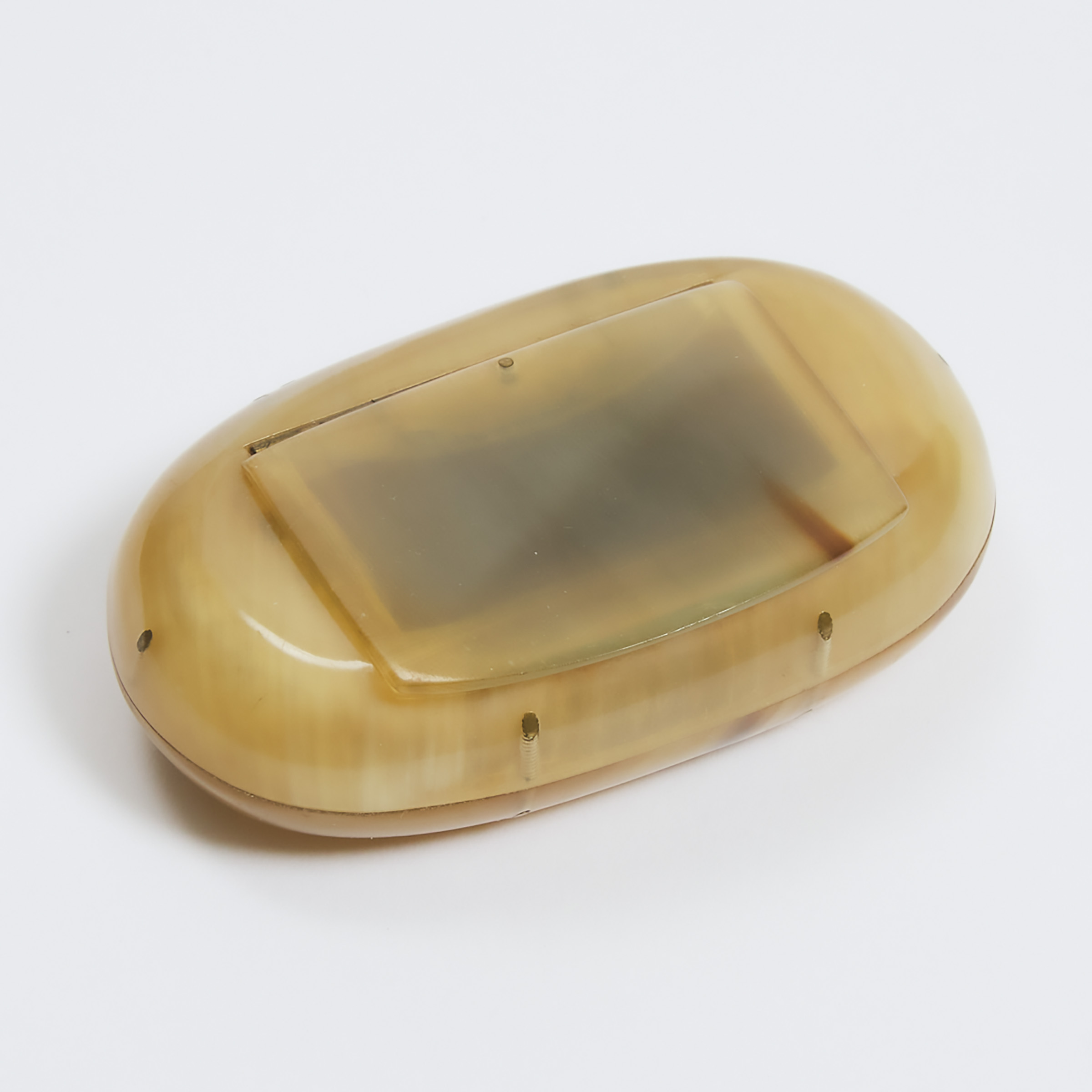 Oval Horn Snuff Box, 19th century