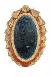 OVAL MAHOGANY & CARVED GILT WO