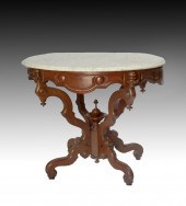 OVAL MARBLE TOP MID-VICTORIAN