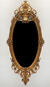 OVAL MIRROR WITH GILTWOOD ROCO