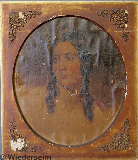 Oval oil on canvas portrait of a