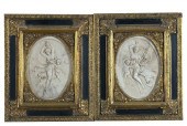 Oval Pair of French Faux-Marbr