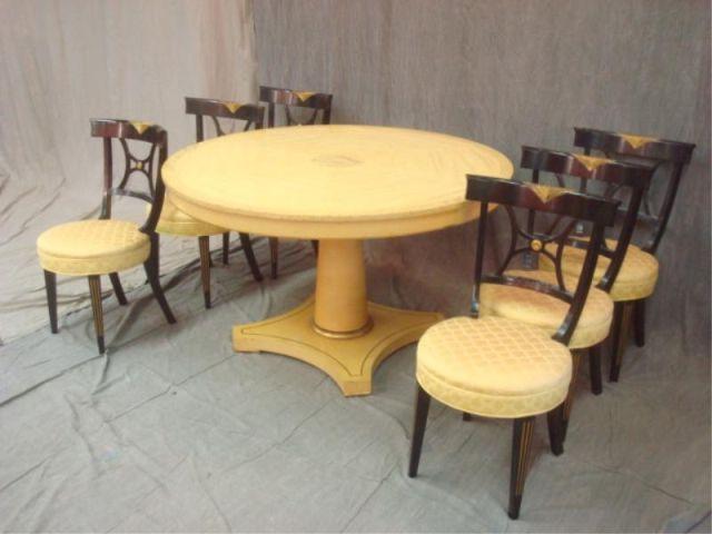 Oval Pedestal Dining Table and 6