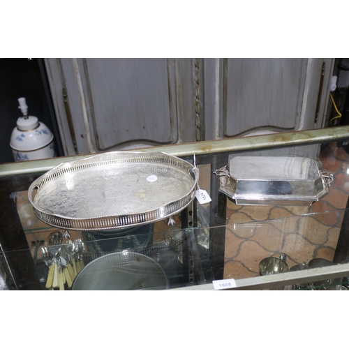 Oval pierced rim tray & lidded