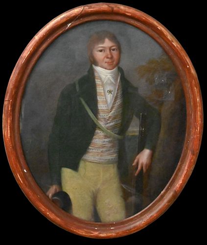OVAL PORTRAIT OF A HUNTEROval