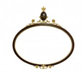 OVAL SHAPED MIRROR WITH PAINTE