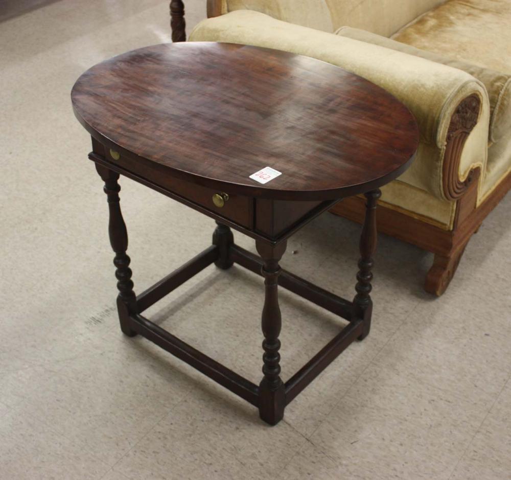 OVAL-TOP SIDE TABLE, AMERICAN, LATE