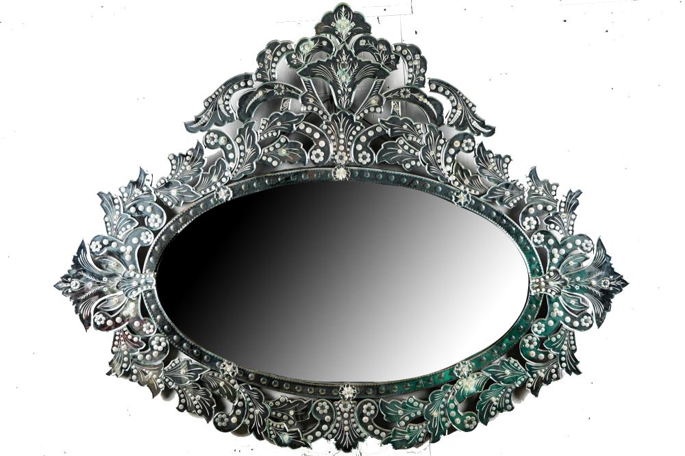 OVAL VENETIAN ETCHED GLASS