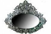 OVAL VENETIAN ETCHED GLASS MIR