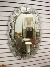 OVAL VENETIAN WALL MIRROR, IN