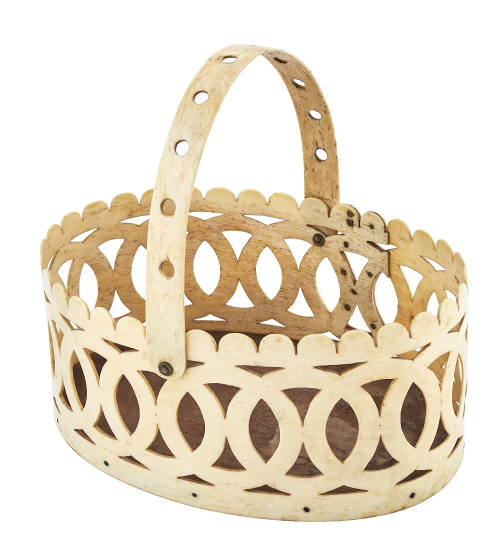 OVAL WHALEBONE BASKET WITH SWING