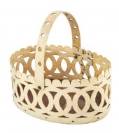 OVAL WHALEBONE BASKET WITH SWI