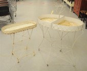 Oval wire plant stand with two