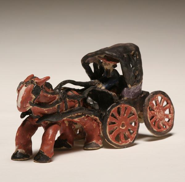 Overbeck art pottery horse and