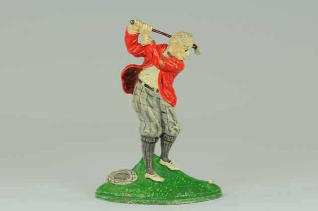 OVERHEAD SWINGING GOLFER DOORSTOP