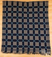 OVERSHOT COVERLET, 19TH C.Over