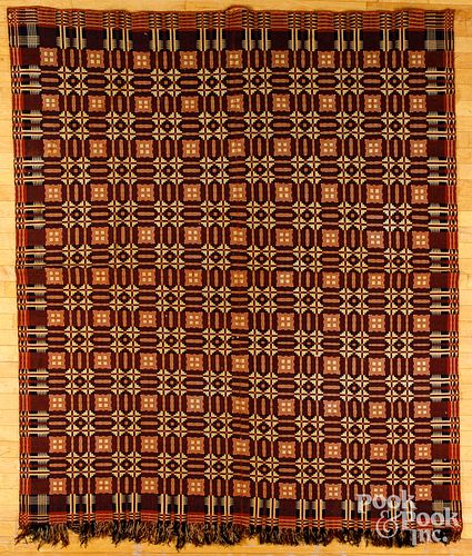 OVERSHOT COVERLET, MID 19TH
