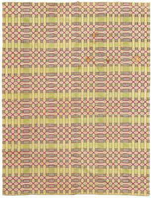 Overshot coverlet, two panels,