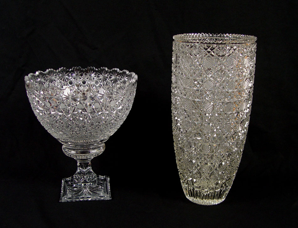 OVERSIZE BOHEMIAN CUT GLASS VASE