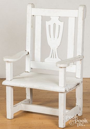 OVERSIZE PAINTED ARMCHAIR, EARLY