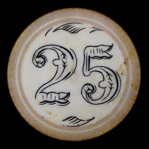 OVERSIZED $25 SCRIMSHAWED IVORY