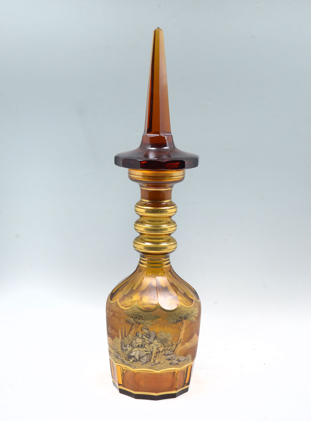 OVERSIZED AMBER BOHEMIAN GLASS