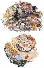 Oversized costume jewelry grou