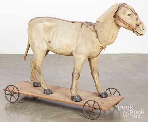 OVERSIZED DONKEY NODDER PULL TOY,