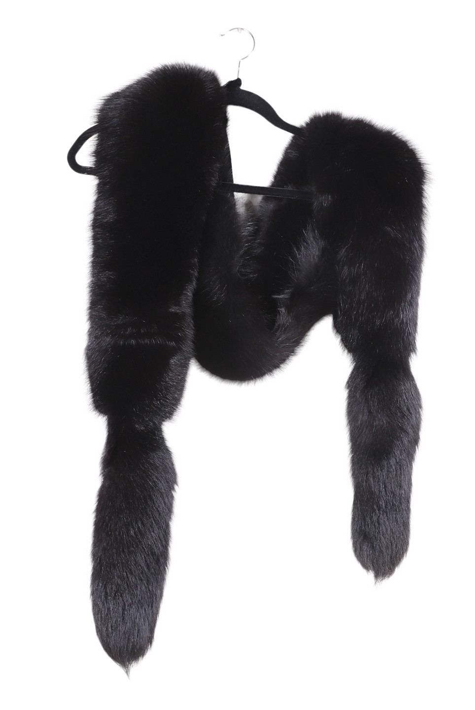 Oversized dyed fox fur scarf,