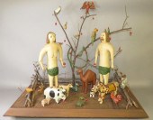 OVERSIZED FOLK ART CARVED "GAR