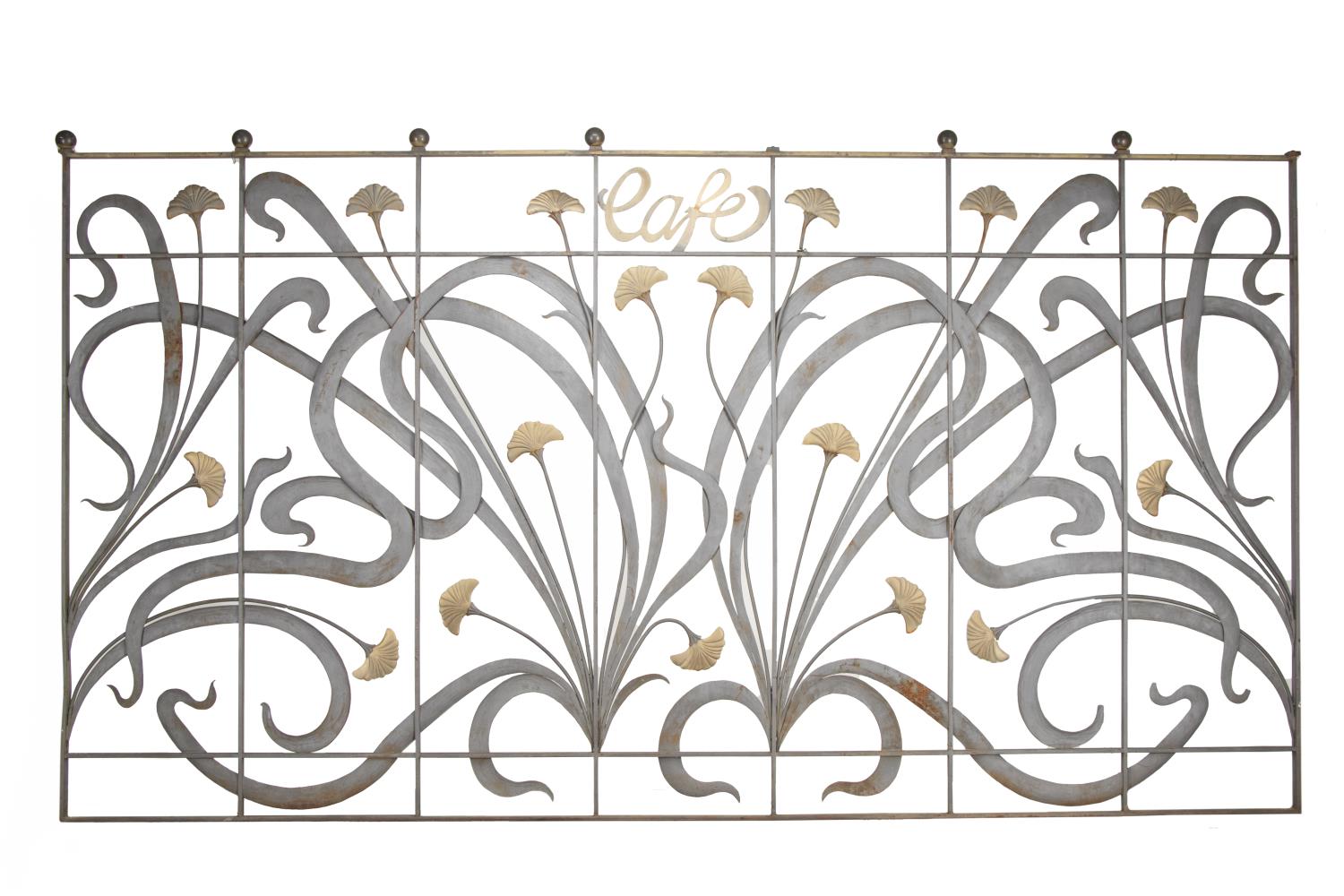 OVERSIZED IRON 'CAFE' GRILL W/