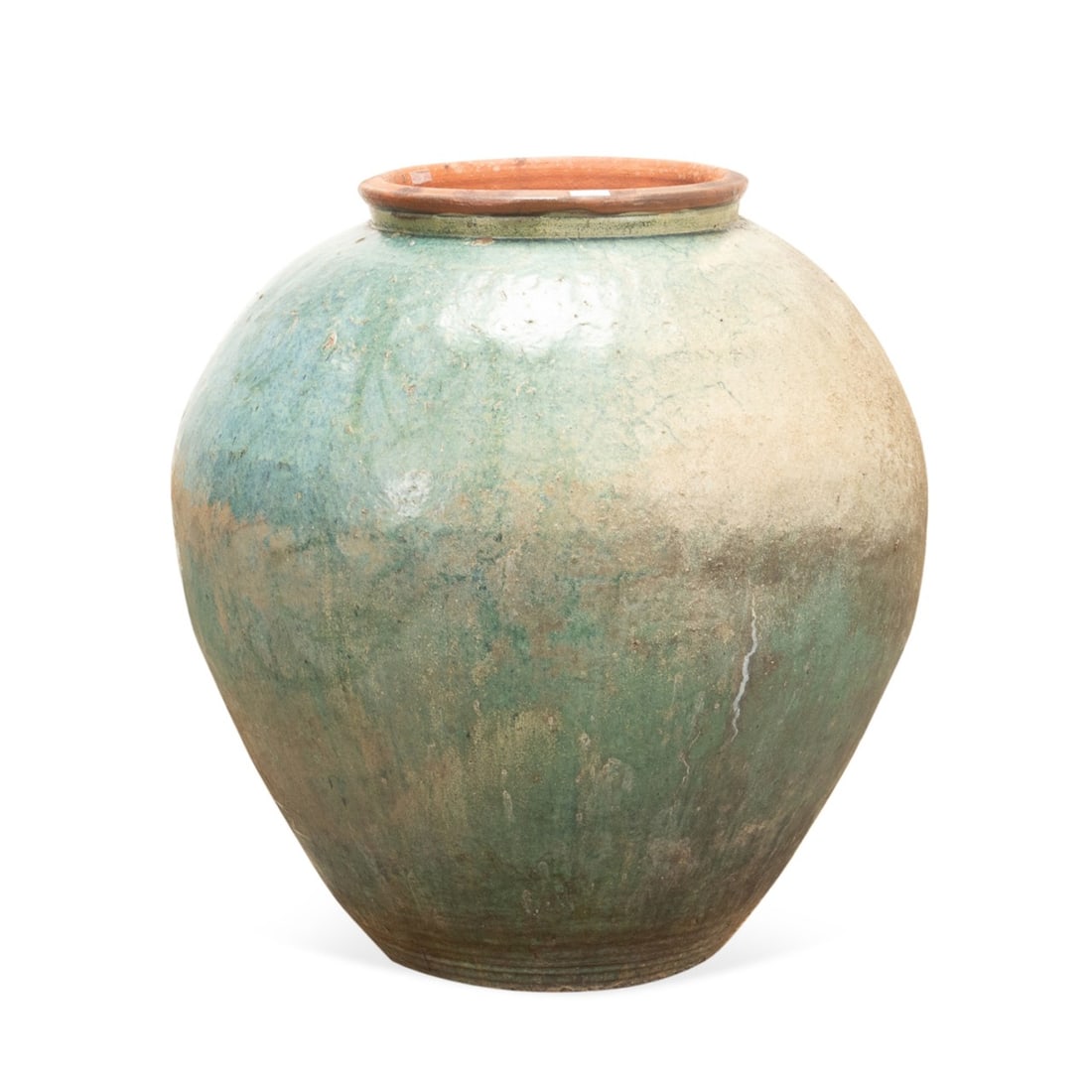 OVERSIZED MOTTLED TEAL GLAZED TERRA