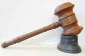 OVERSIZED WOOD & COPPER GAVEL,