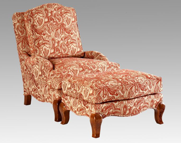 Overstuffed Upholstered Bergere and