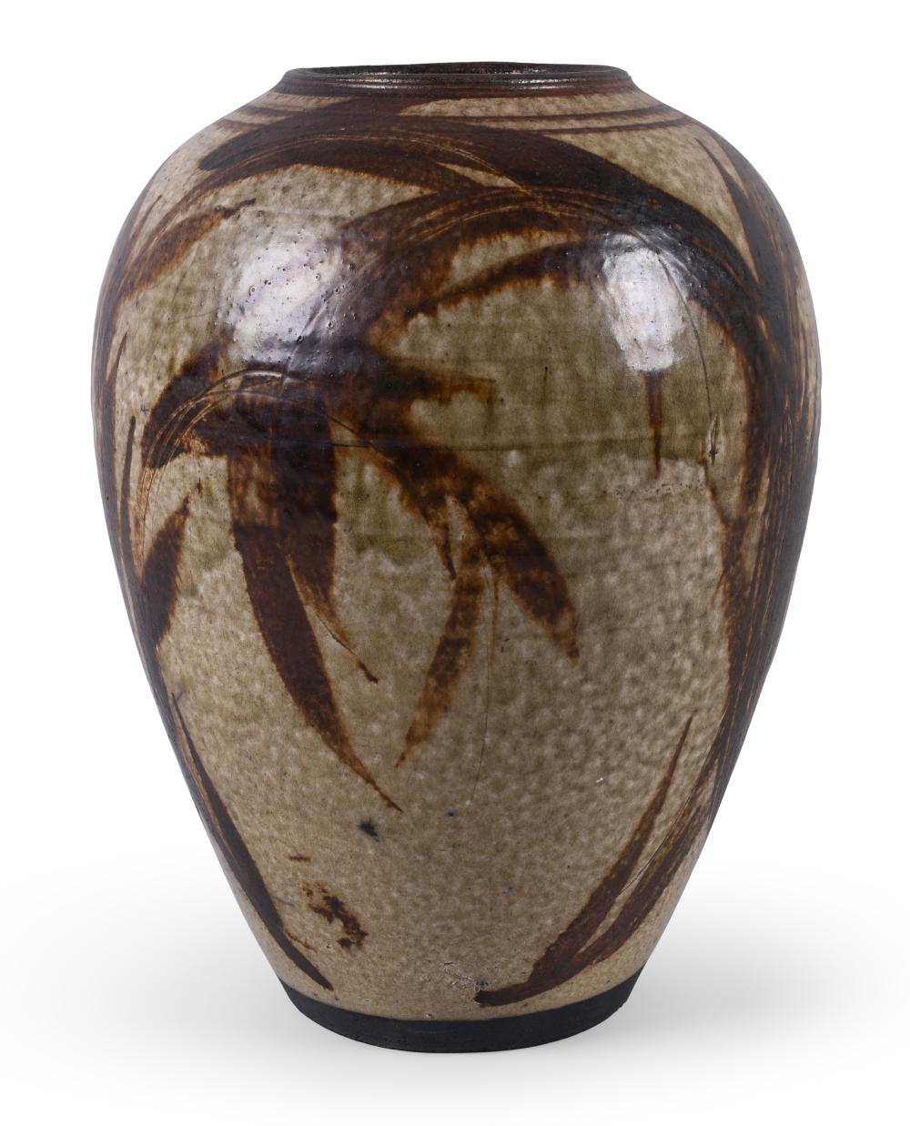OVOID STUDIO POTTERY VASE,