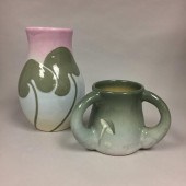 OWENS ART POTTERY VASE AND AN