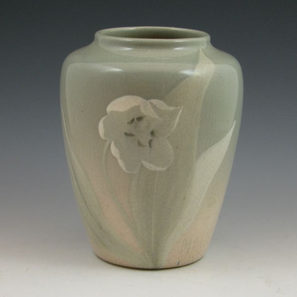 Owens Lotus vase with tulip