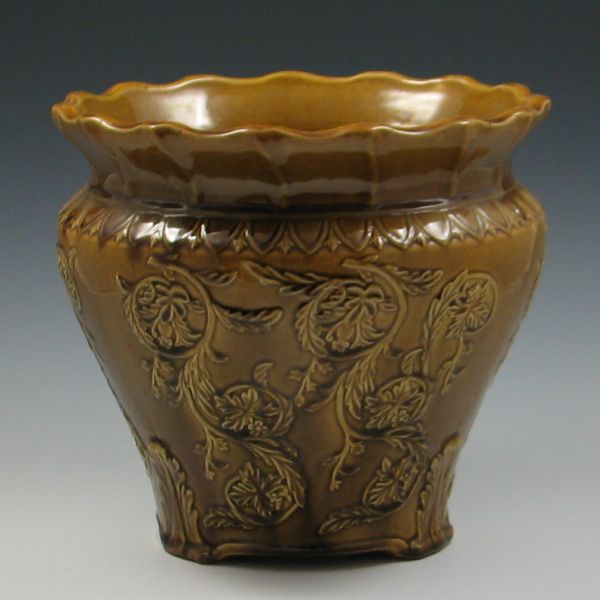 Owens Majolica Jardiniere marked