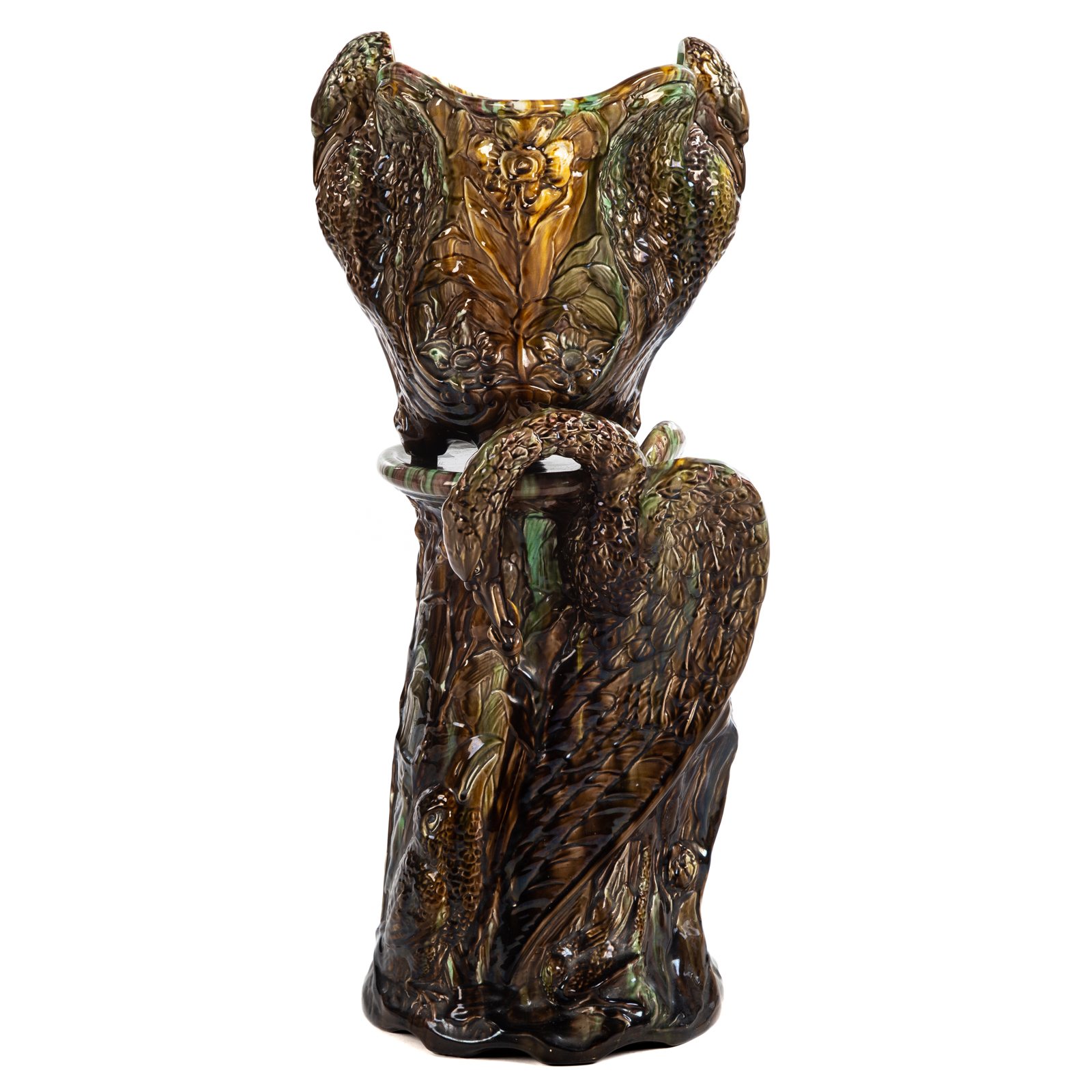 OWENS POTTERY MAJOLICA FLAMINGO