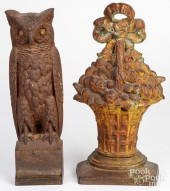 OWL AND FLOWER BASKET DOORSTOP