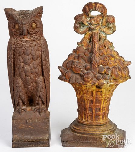 OWL AND FLOWER BASKET DOORSTOPSCast