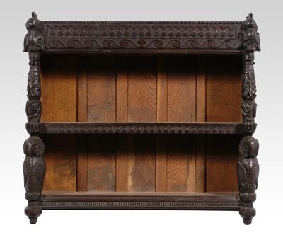 Owl carved folk art shelf,