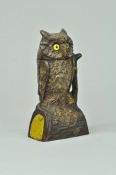 OWL TURNS HEAD MECHANICAL BANK